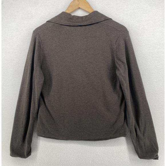 EILEEN FISHER Sweater Knit S Jersey Lined Organic Cotton Blazer Cardigan Brown - Picture 4 of 12